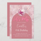 Invitation Faisons la fête Disco Ball Anniversaire (Devant / Derrière)