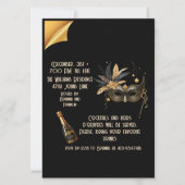 Invitation Faisons la fête du Nouvel An Glamour Noir (Dos)