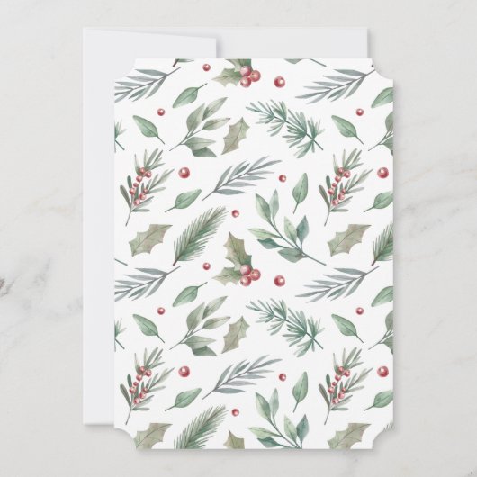 Invitation Faisons la fête | Élégant Script Sage Vert Noël (Dos)