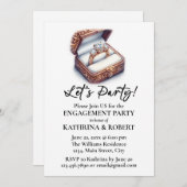 Invitation Faisons la fête ! Élégante Partie d'engagement de  (Devant / Derrière)