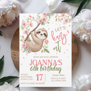 Invitation Faisons la fête enfants d'anniversaire de paresseu