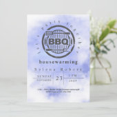 Invitation Faisons la fête ensemble BBQ Bleu Ménage moderne (Debout devant)