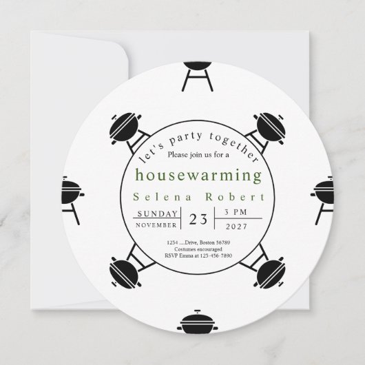 Invitation Faisons la fête ensemble BBQ record de réchauffeme (Devant)