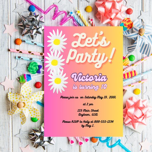 Invitation Faisons la fête entre l'invitation