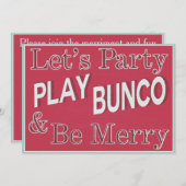 Invitation Faisons la fête et jouons à Bunco (Devant / Derrière)