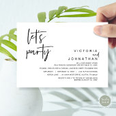 Invitation Faisons la fête, fête de mariage en fuite