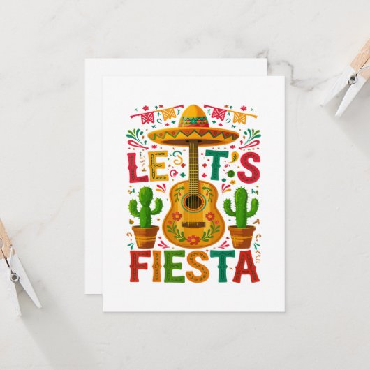 Invitation Faisons la fête Fiesta Cinco De Mayo (Devant/Arrière en situation)
