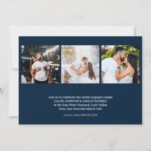 Invitation Faisons la fête Gold Brush Script 4 Fiançailles ph (Dos)