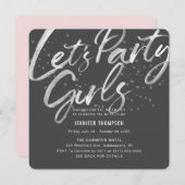 Invitation Faisons la fête Grey & Blush Bachelorette Party (Devant / Derrière)