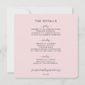Invitation Faisons la fête Grey & Blush Bachelorette Party (Dos)
