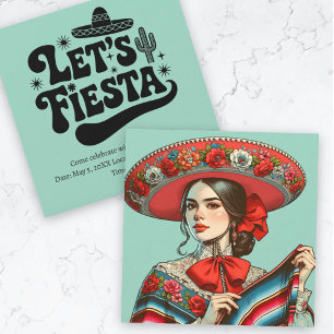 Invitation Faisons la Fête Groovy Sombrero Festif
