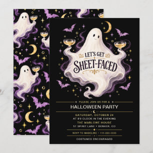 Invitation Faisons la Fête Halloween avec des Draps