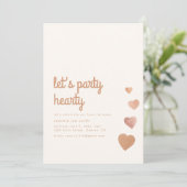 Invitation Faisons la fête Hearty Love Heart Baby shower (Debout devant)