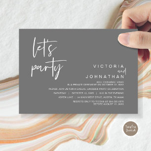 Invitation Faisons la fête, parti Elopement Mariage