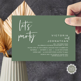Invitation Faisons la fête, parti Elopement Mariage