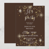 Invitation "Faisons la fête" Parties scintillant et étincelle (Devant / Derrière)