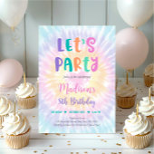 Invitation Faisons la fête Pastel Tie Dye Boho Hippie Anniver