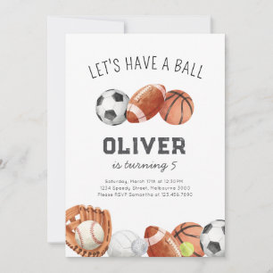 Invitation Faisons la fête pour un anniversaire sportif