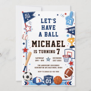 Invitation Faisons la Fête pour un Anniversaire Sportif