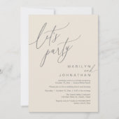 Invitation Faisons la fête, Réception de mariage romantique m (Devant)