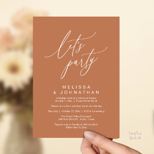 Invitation Faisons la fête, Réception de mariage romantique m