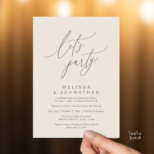 Invitation Faisons la fête, Réception de mariage romantique m