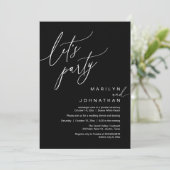 Invitation Faisons la fête, Réception de mariage romantique m (Debout devant)