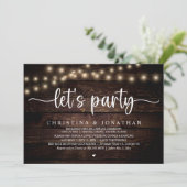Invitation Faisons la fête, Rustic Mariage Dinner Elopement (Debout devant)