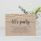Invitation Faisons la fête, Rustic Mariage Dinner Elopement (Debout devant)
