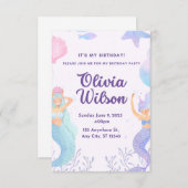 Invitation Faisons la fête Sirènes (Devant / Derrière)