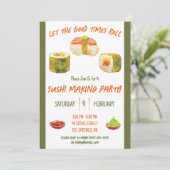 Invitation Faisons la fête, soirée sur le thème des sushis (Debout devant)