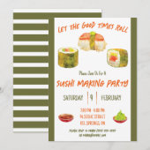 Invitation Faisons la fête, soirée sur le thème des sushis (Devant / Derrière)