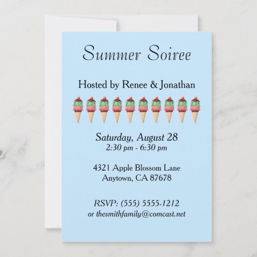 Invitation Faisons la fête Summer Soiree (Dos)