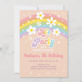 Invitation Faisons la fête Super Daisy Rainbow Anniversaire (Devant)