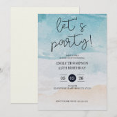 Invitation Faisons la fête Tropicale Plage Anniversaire (Devant / Derrière)