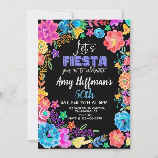 Invitation Faisons la Fiesta, Fiesta Anniversaire, (Devant)