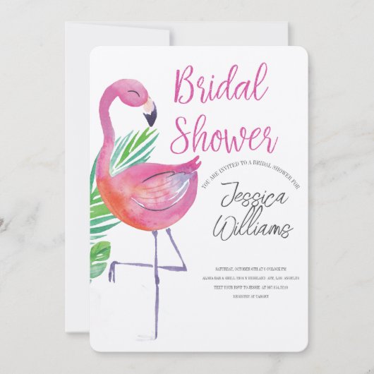 Invitation Faisons la Flamingle ! Une fête tropicale pour un  (Devant)