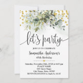 Invitation Faisons la Parties scintillant d'or de verdure (Devant)