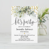 Invitation Faisons la Parties scintillant d'or de verdure (Debout devant)