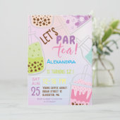 Invitation Faisons l'anniversaire du thé bobba à thé (Debout devant)