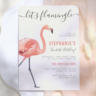 Invitation Faisons le Flamingle Fête d'anniversaire Moderne