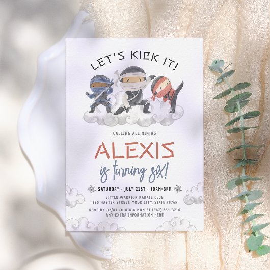Invitation Faisons-le Ninja Guerrier Arts Martiaux Anniversai