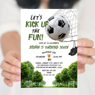 Invitation Faisons monter la fête Garçon Anniversaire de foot