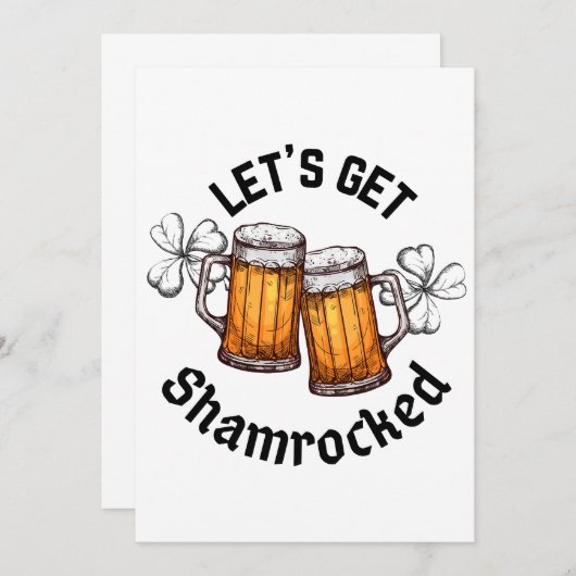 Invitation Faisons-nous fêter la Saint-Patrick (Devant / Derrière)