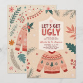 Invitation Faisons-nous Laids Fête de Noël Pull de Noël Ugly (Devant / Derrière)