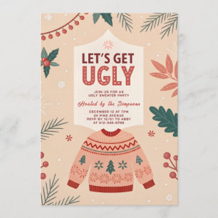 Invitation Faisons-nous Laids Fête de Noël Pull de Noël Ugly