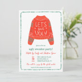 Invitation Faisons-nous une soirée fun avec un pull moche pou (Debout devant)