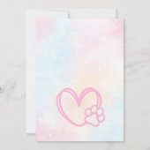 Invitation Faisons pawty rose mignon chiot et petit anniversa (Dos)