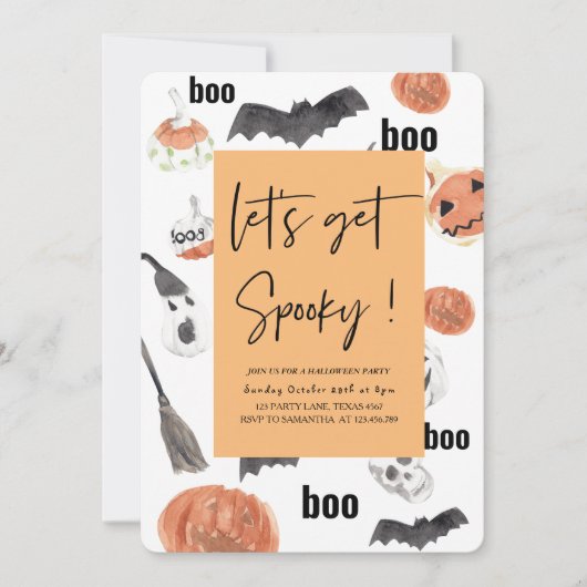 Invitation Faisons peur | Fête d'Halloween | (Devant)