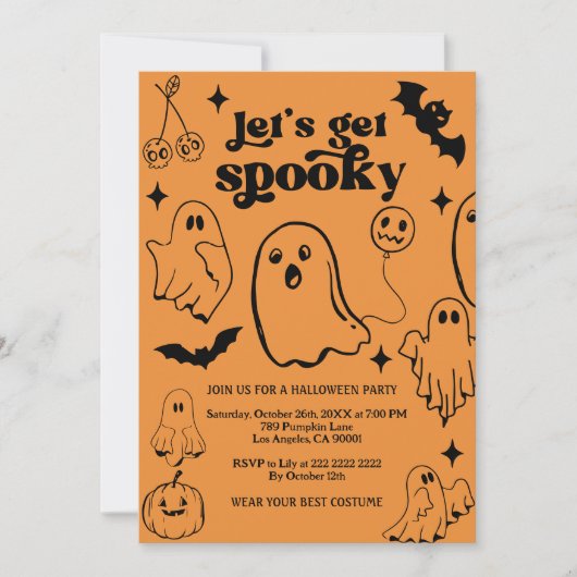 Invitation Faisons peur, soirée Halloween (Devant)